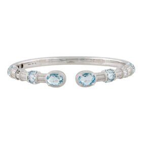Judith Ripka Blue Topaz Cuff Bracelet